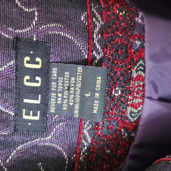 E L C C Geometric Jacquard Blazer Size L - Picture 3 of 17